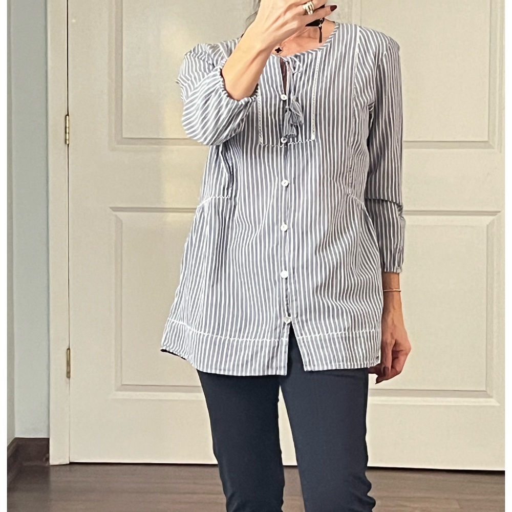 J.Jill 100% cotton peasant blouse size S - Picture 1 of 11